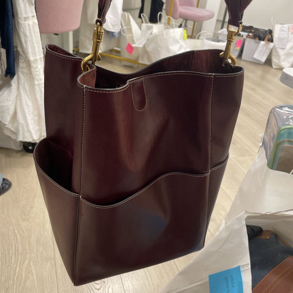 Burgundy Sangle Bucket Bag