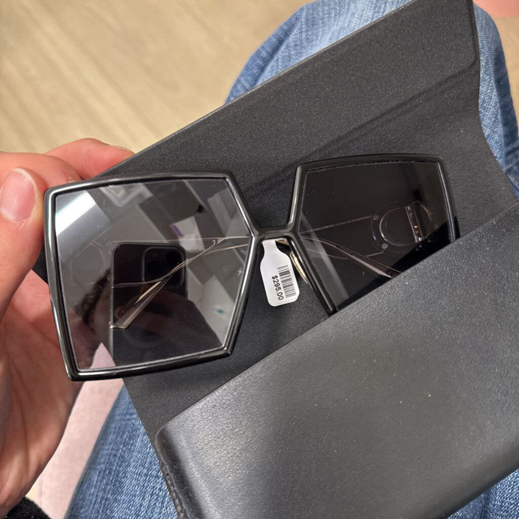 Black Oversized Square Frame Sunglasses