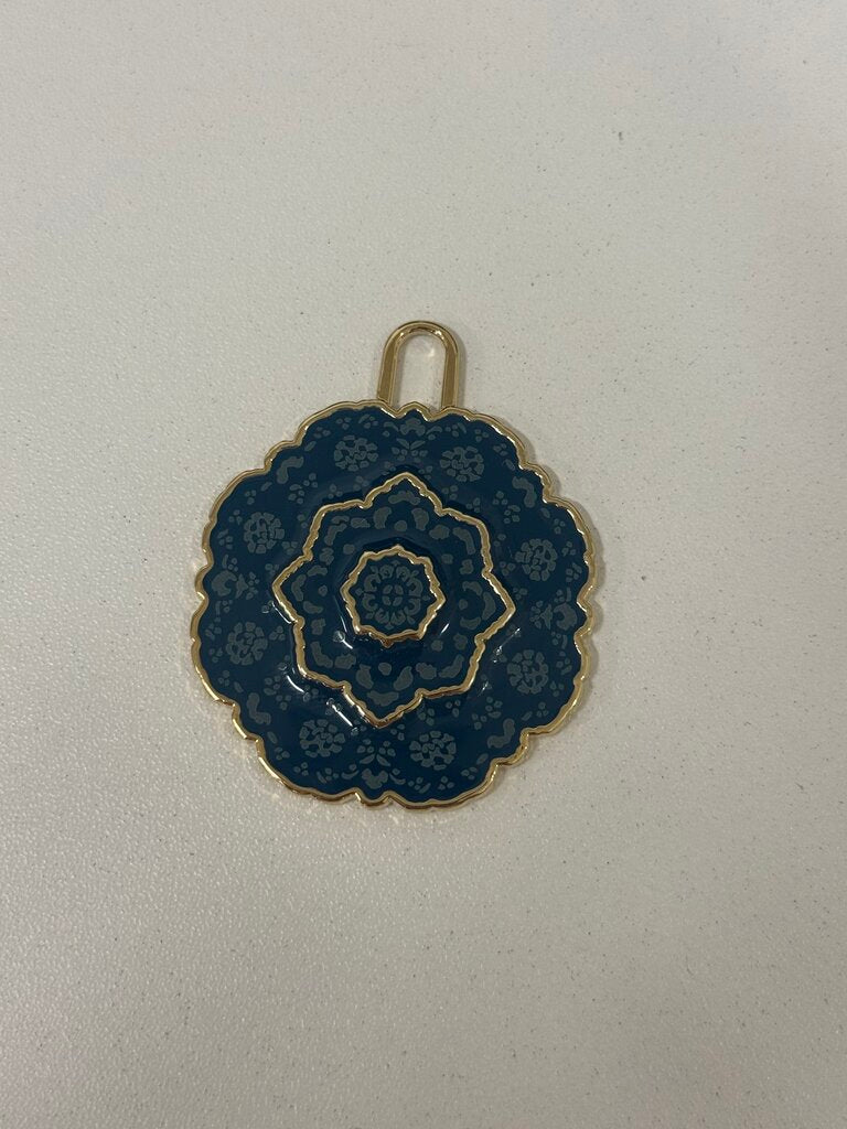 Gold Tone Blue Enamel Charm