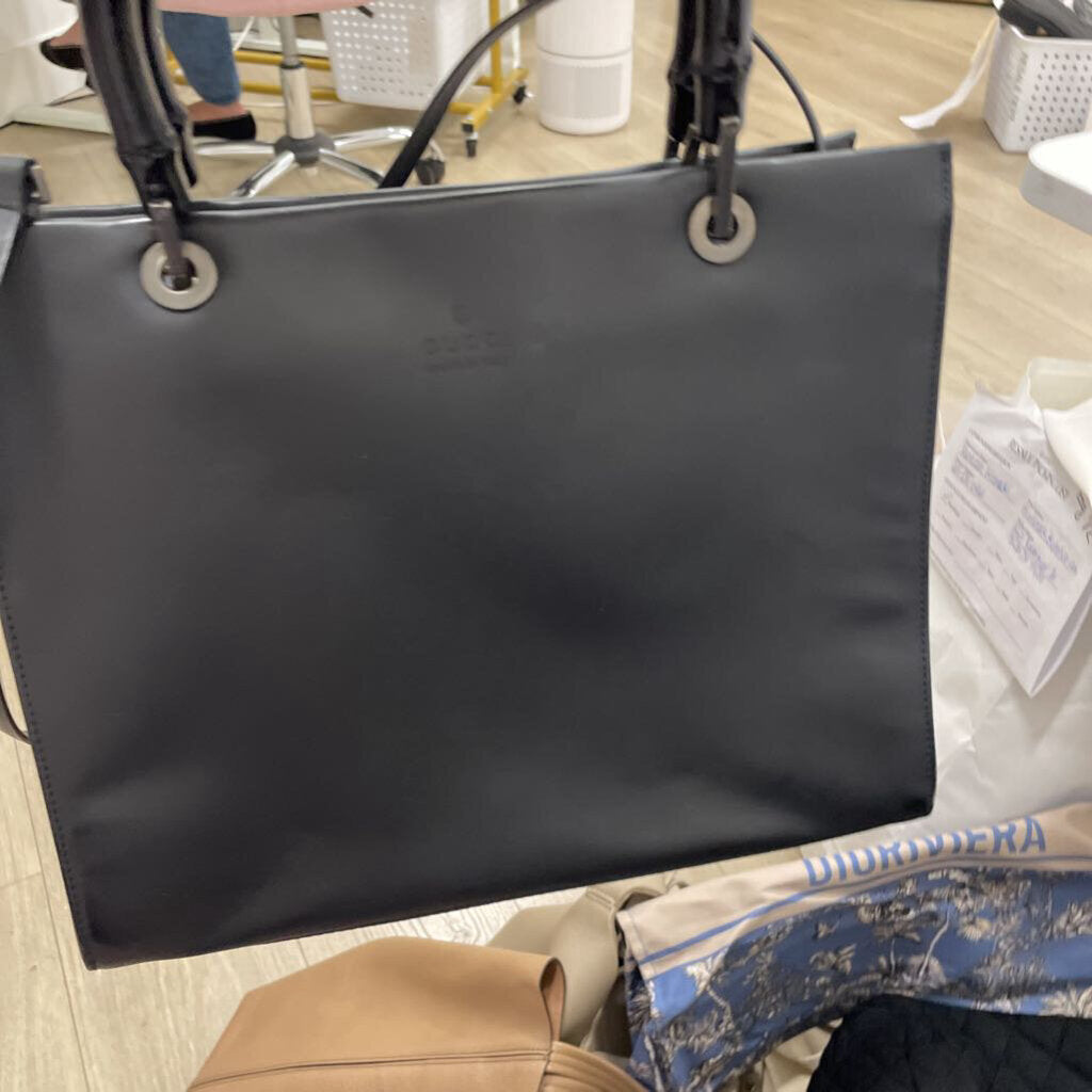 Black Bamboo Handle Gunmetal HW Bag