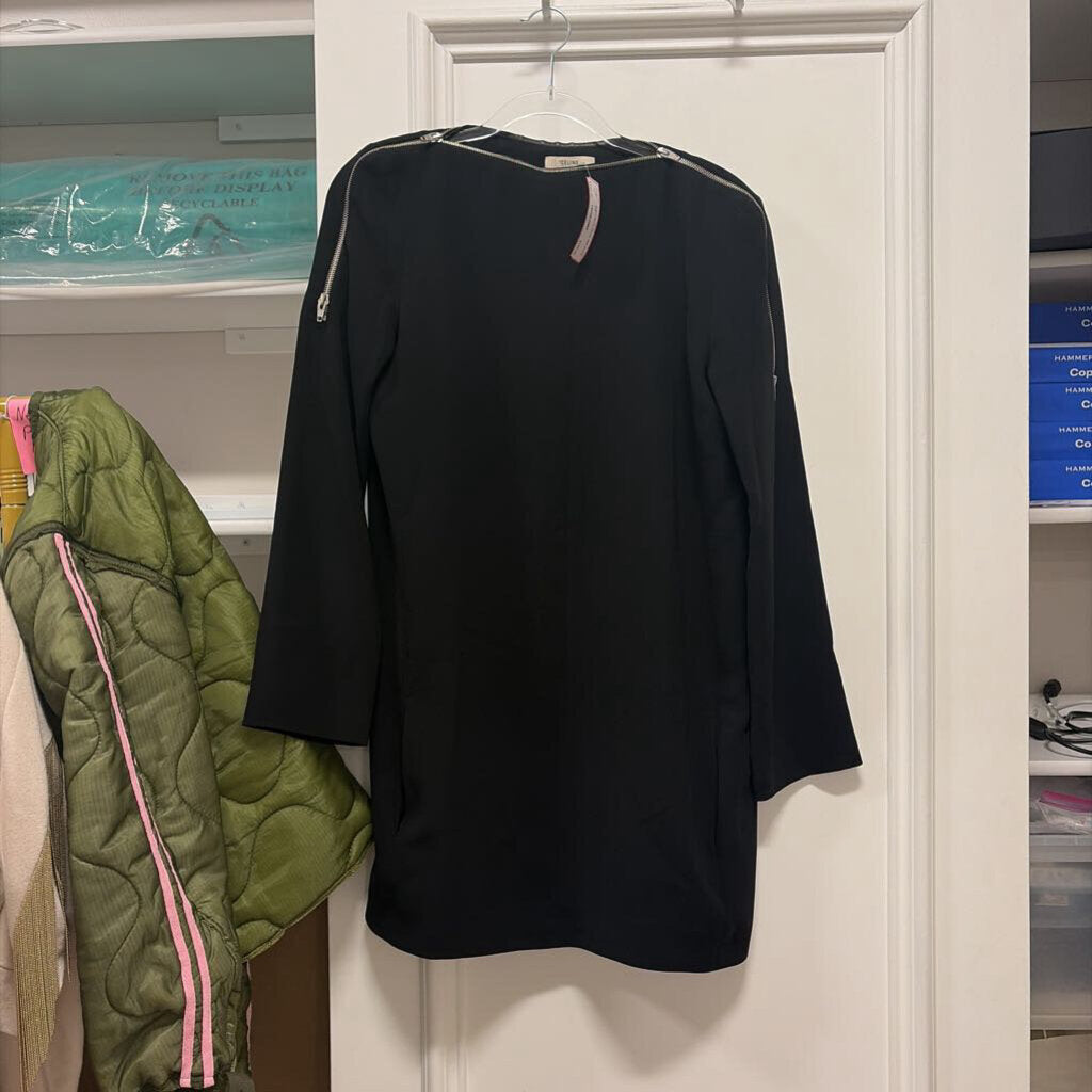 Black Zipper Mini Dress