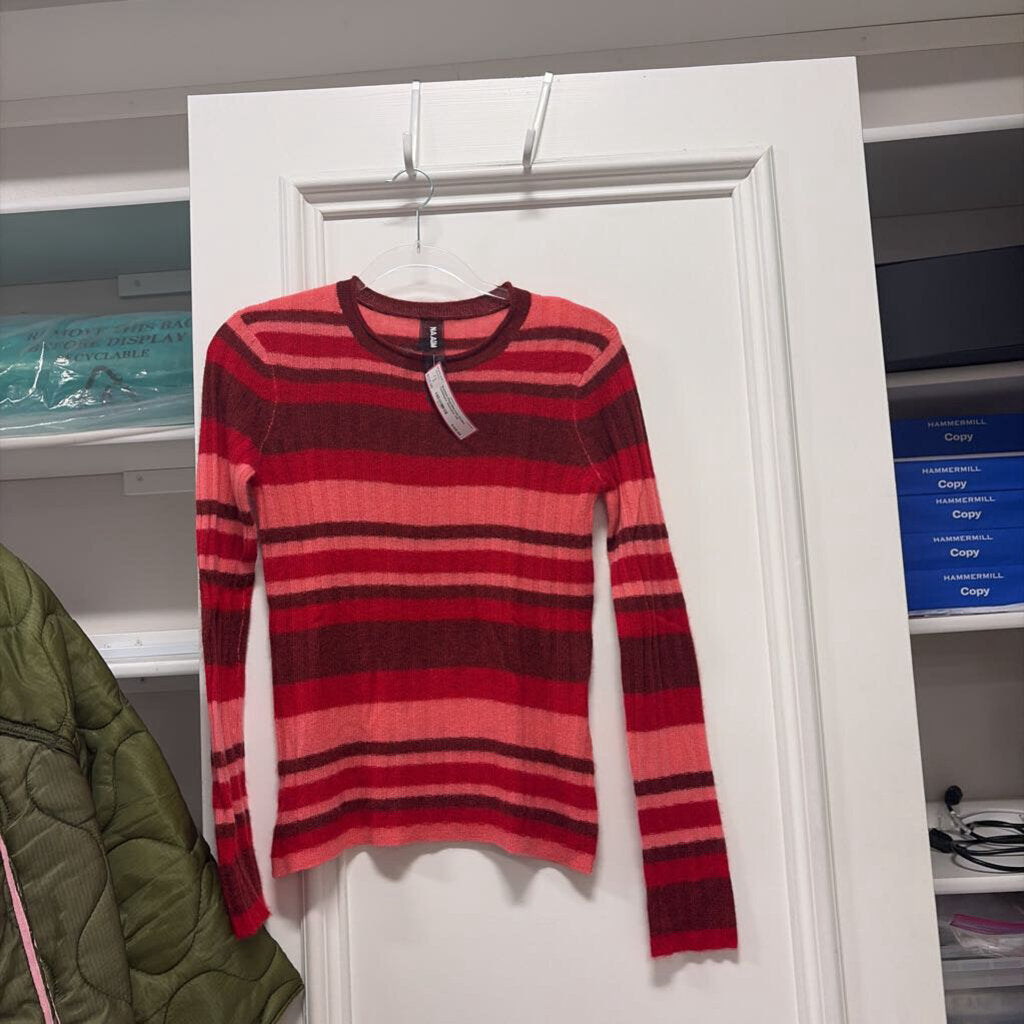 Pink/Maroon Stripe Cashmere Sweater