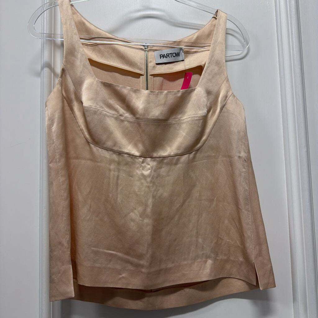 Blush Square Neck Paneled Tank
