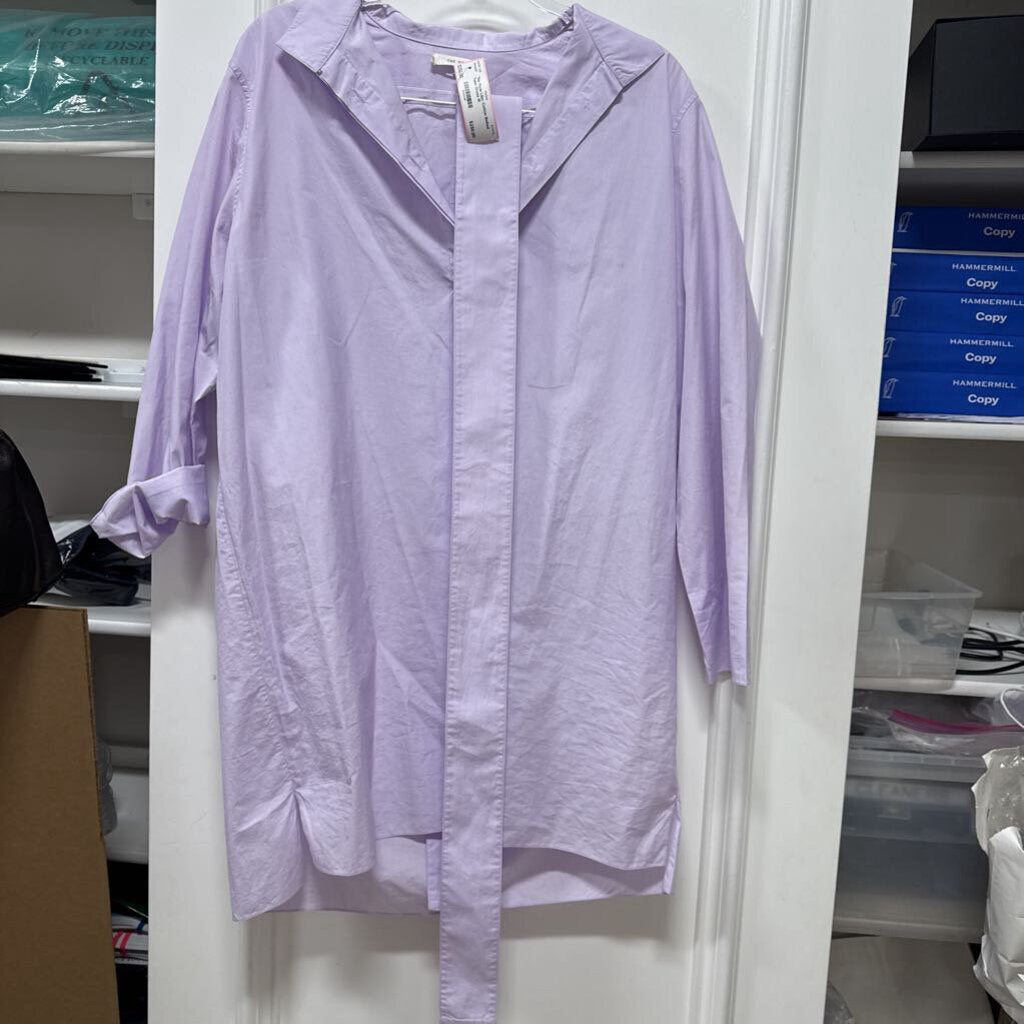 Lilac Cotton Belted Tunic Dress