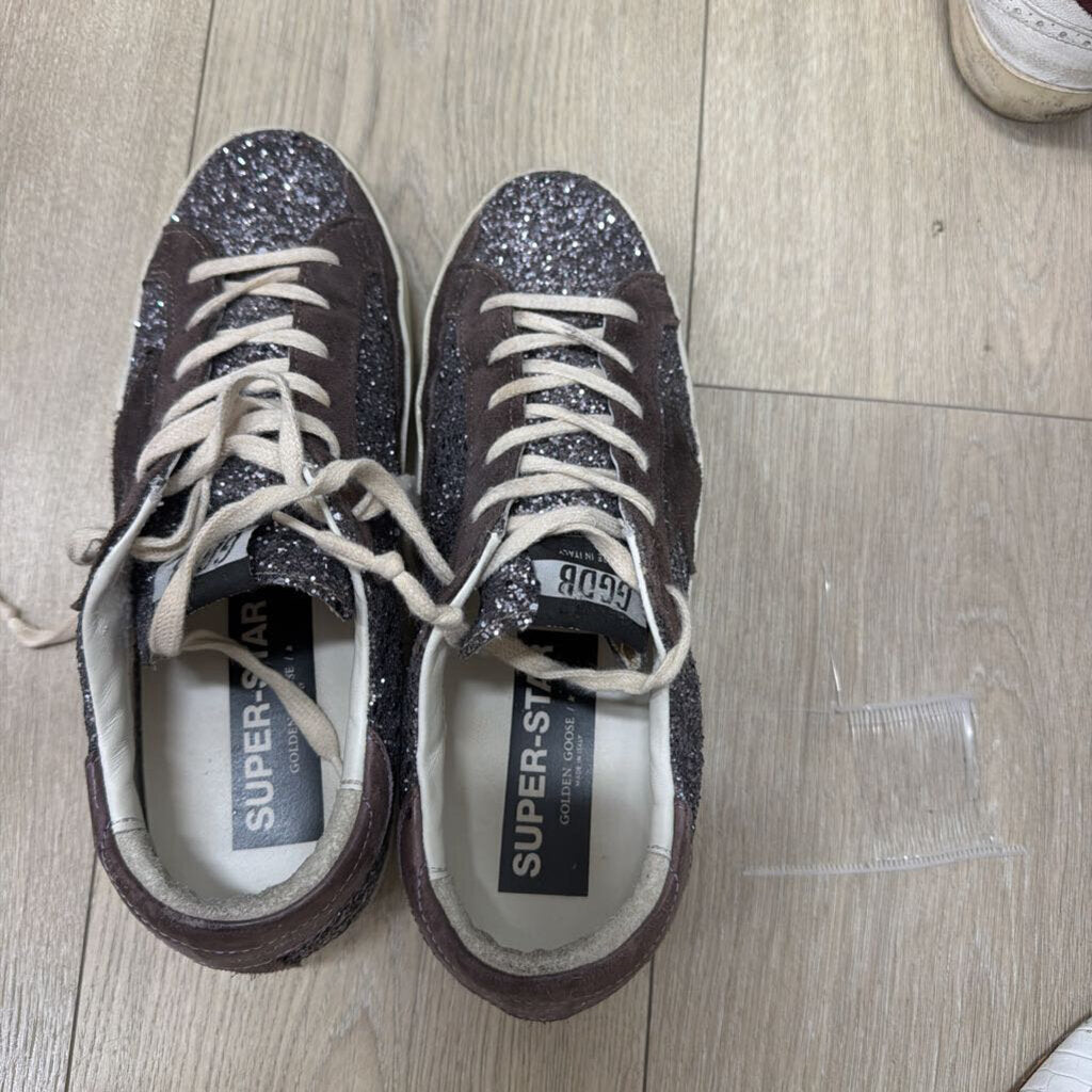 Golden Goose Brown Glitter Sneakers