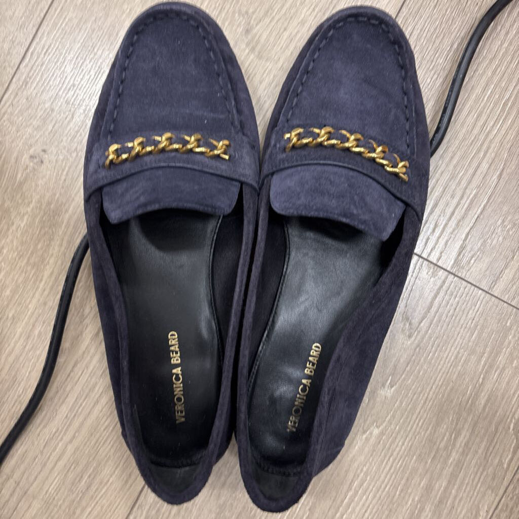 Veronica Beard Navy Suede Loafers
