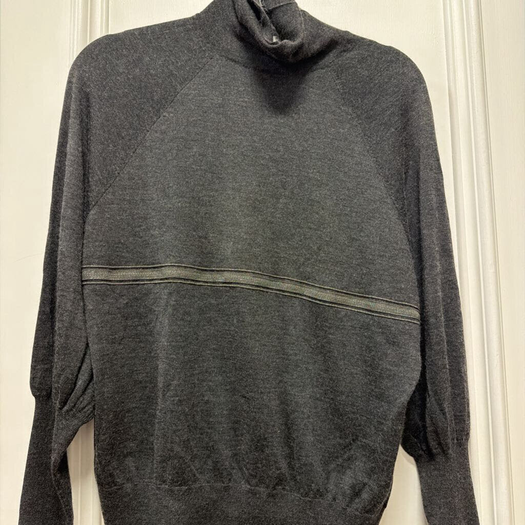 Grey Cashmere/Silk Turtleneck Sweater