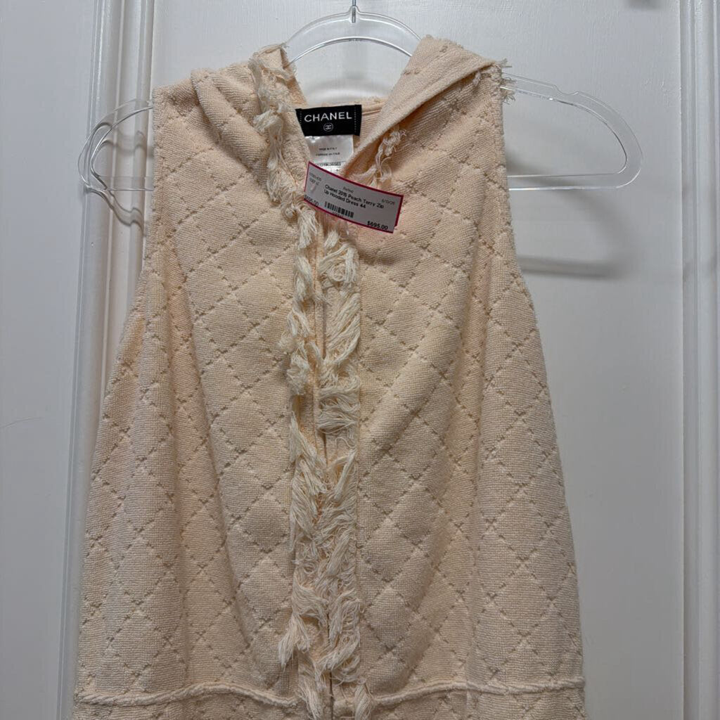 2015 Peach Terry Zip Up Hooded Dress