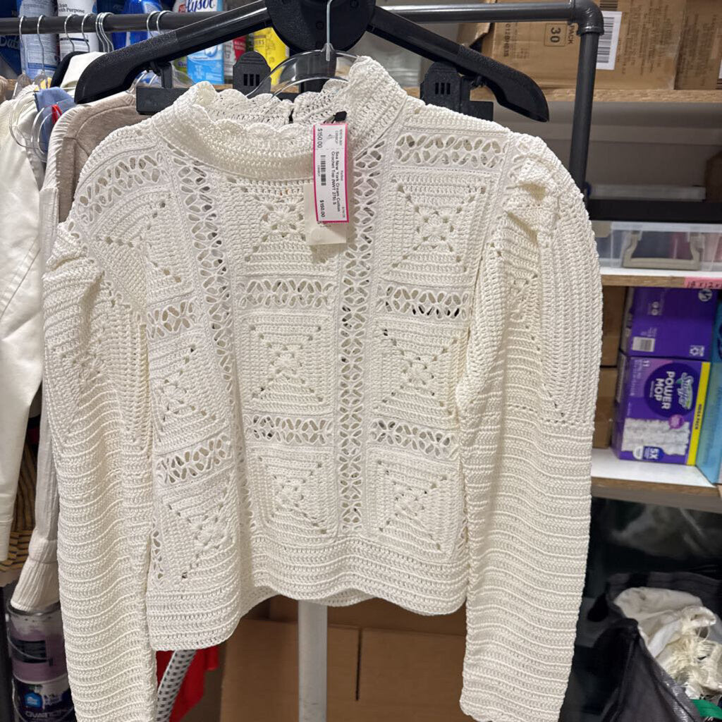 Cream Cotton Crochet Top (NWT 275)