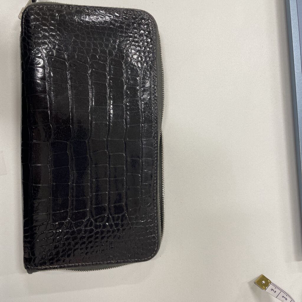 Black Shiny Alligator Azap Wallet