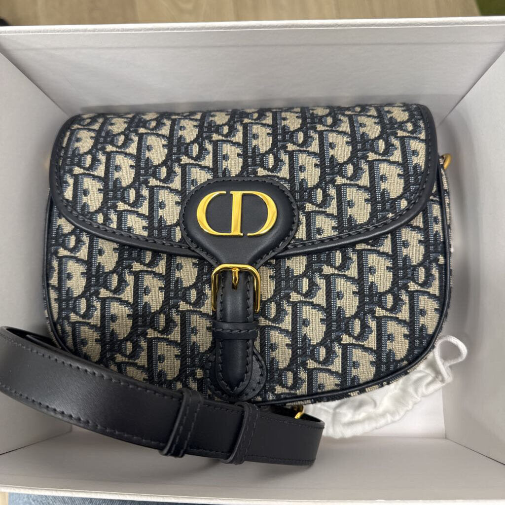 Blue Jacquard Dior Bobby Bag (FULL SET w/ additional strap)