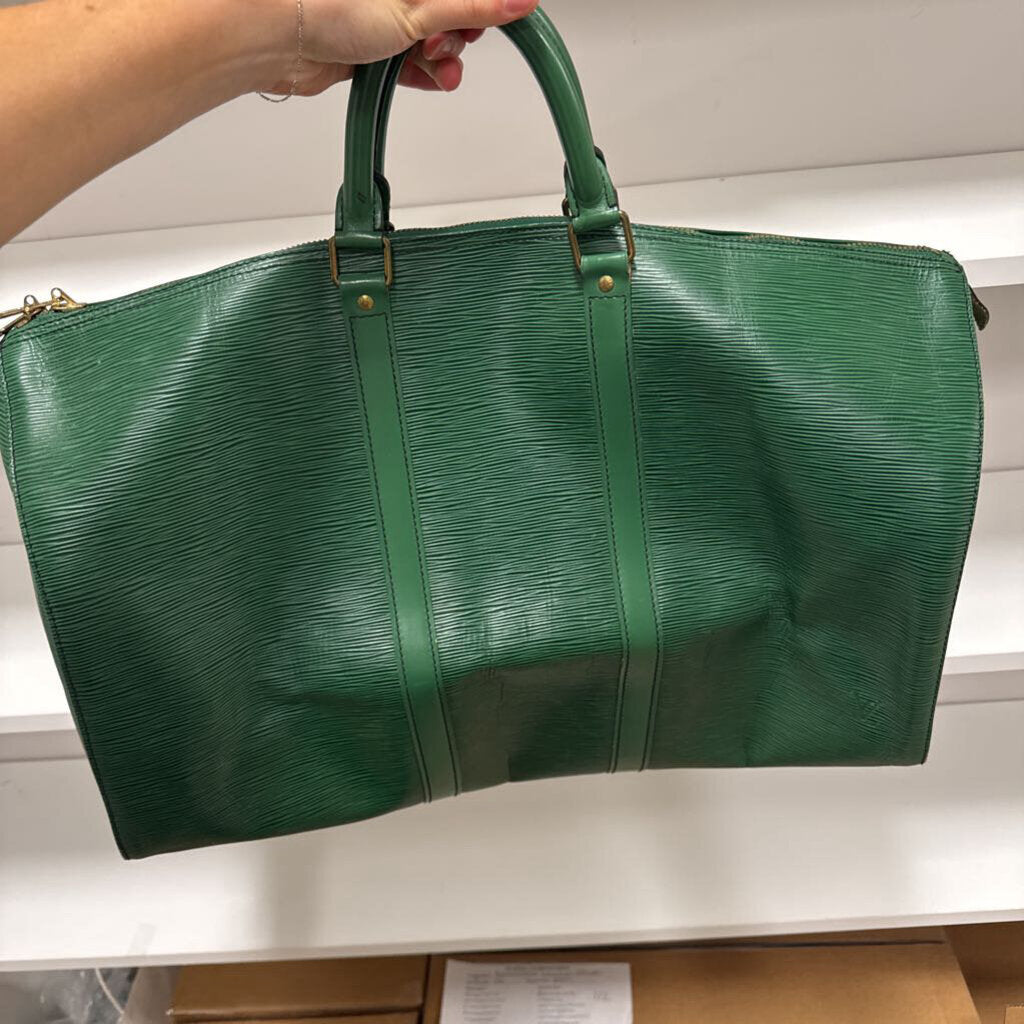 Green Epi Leather Keepall (as is corners/wear)