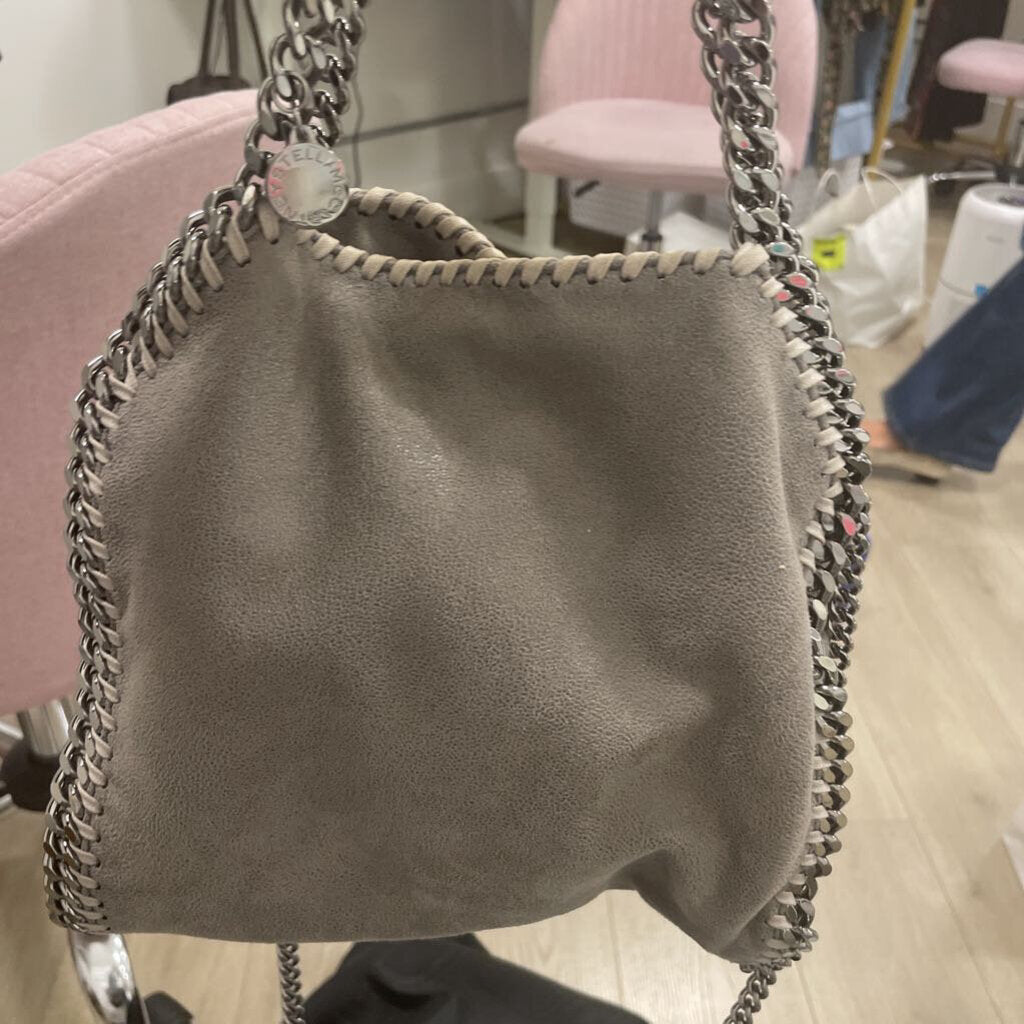 Grey Suede Fallabella Bag