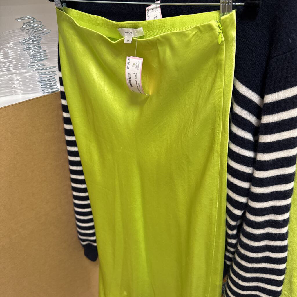 Green Acetate Midi Skirt