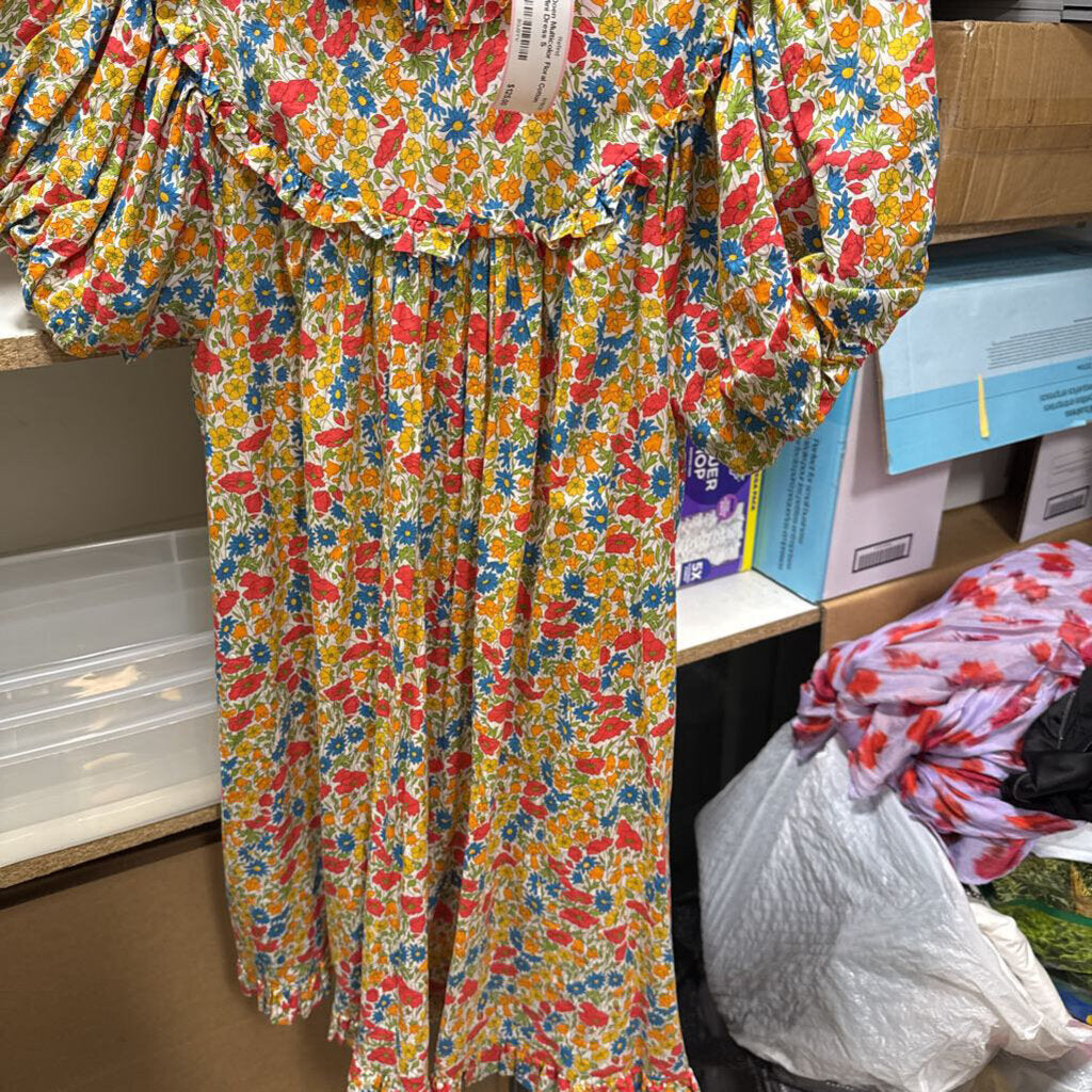 Multicolor Floral Cotton Mini Dress