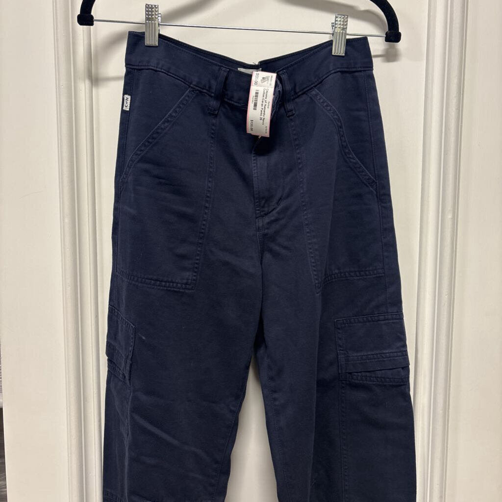 Navy Cotton Cargo Pants