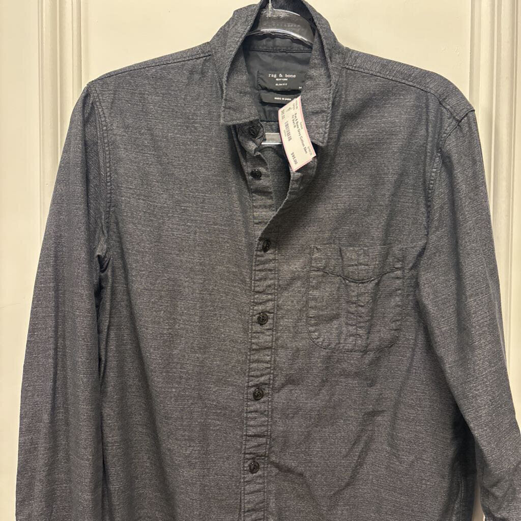 Grey Cotton Slim Fit Shirt