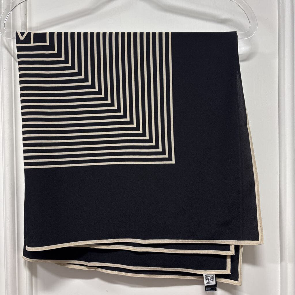 Black/White Silk Scarf