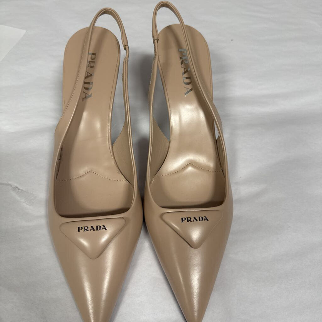 Beige Leather Slingback (1270)