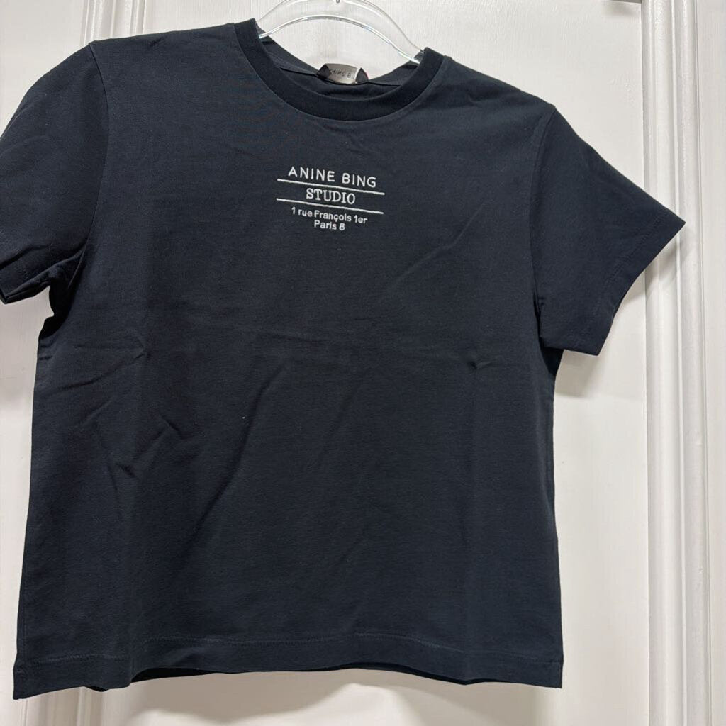 Black Cotton Logo Tee (NWT)