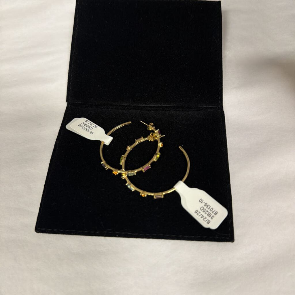 Rachel Reid Gemstone Hoop Earrings
