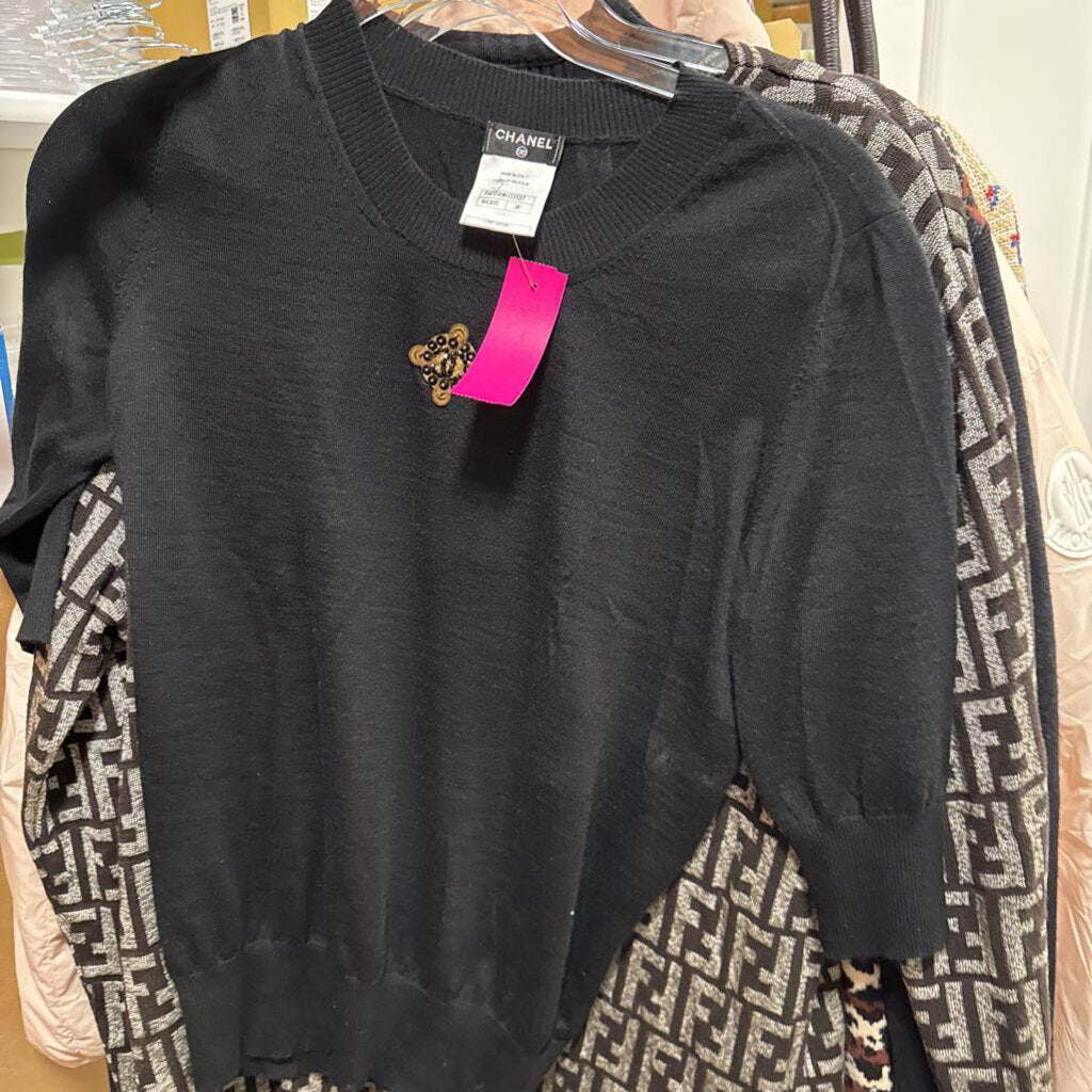 Black Cashmere Embellished Sweater