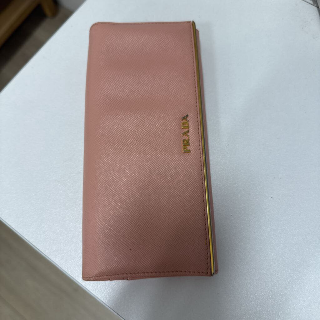 Pink Saffiano Continental Wallet (as is corner wear/discolor)