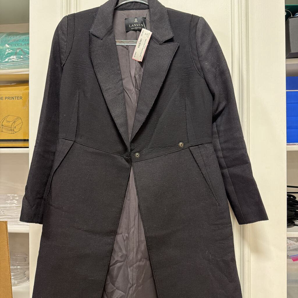 Black Lanvin Fitted Coat