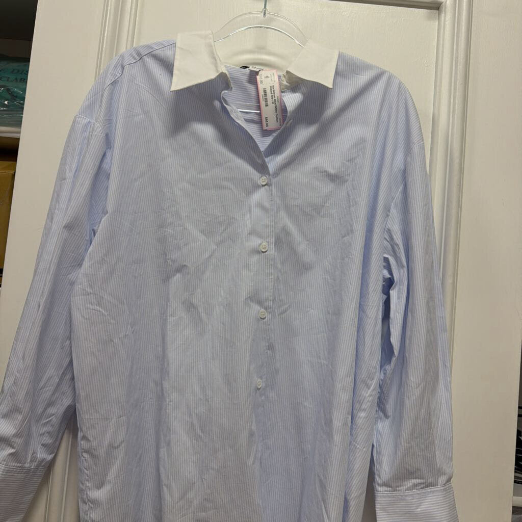 Blue/White Cotton Striped Shirt
