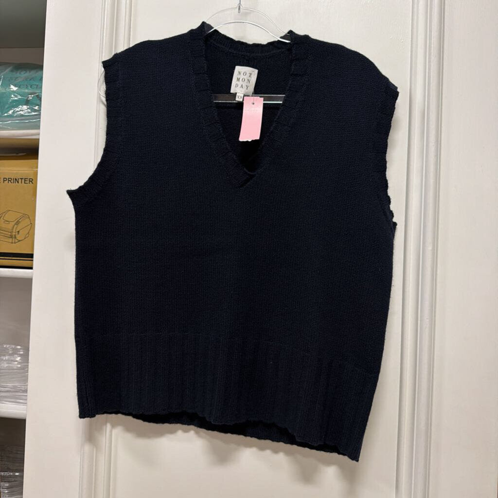 Navy Cashmere Sweater Vest