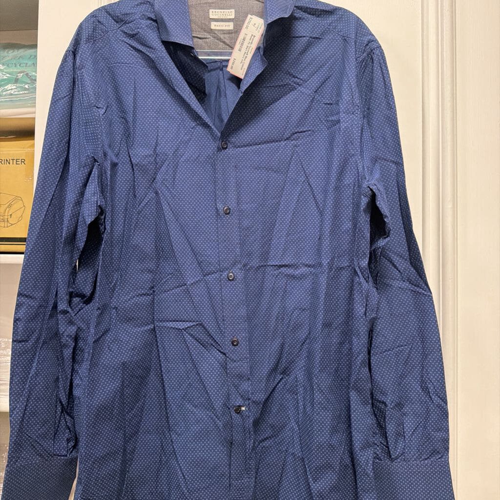 Blue Cotton Basic Fit Shirt