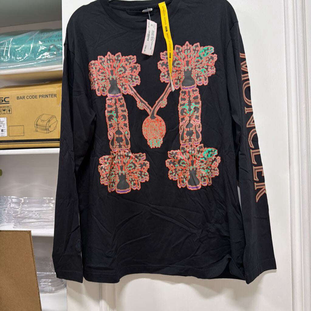 Black Cotton Logo Graphic Tee
