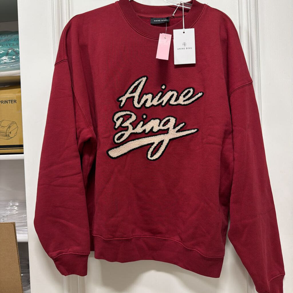Red Logo Terry Cloth Sweatshirt