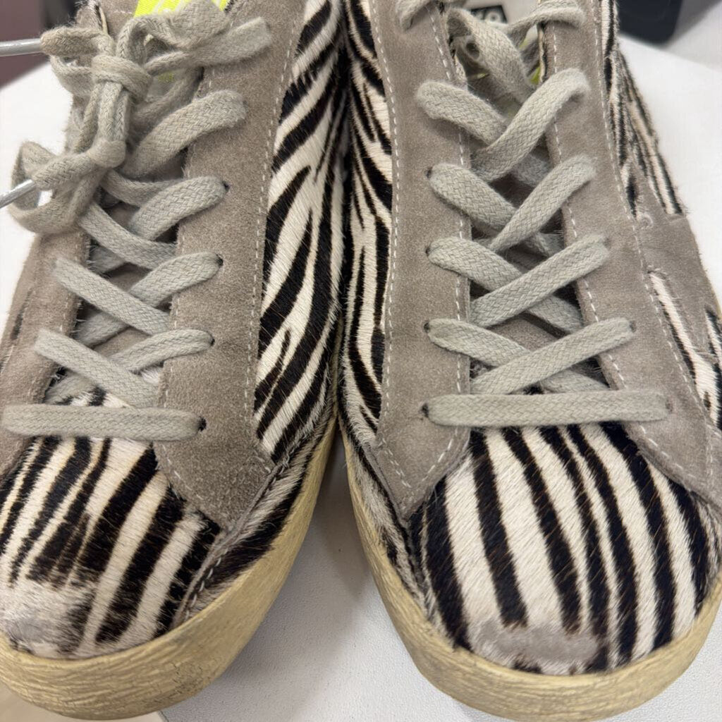 Zebra Print Cowhide Sneaker, 39