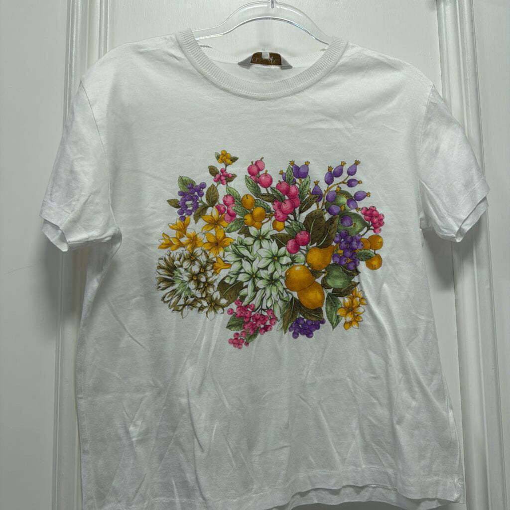 Vintage White Cotton Graphic Tee