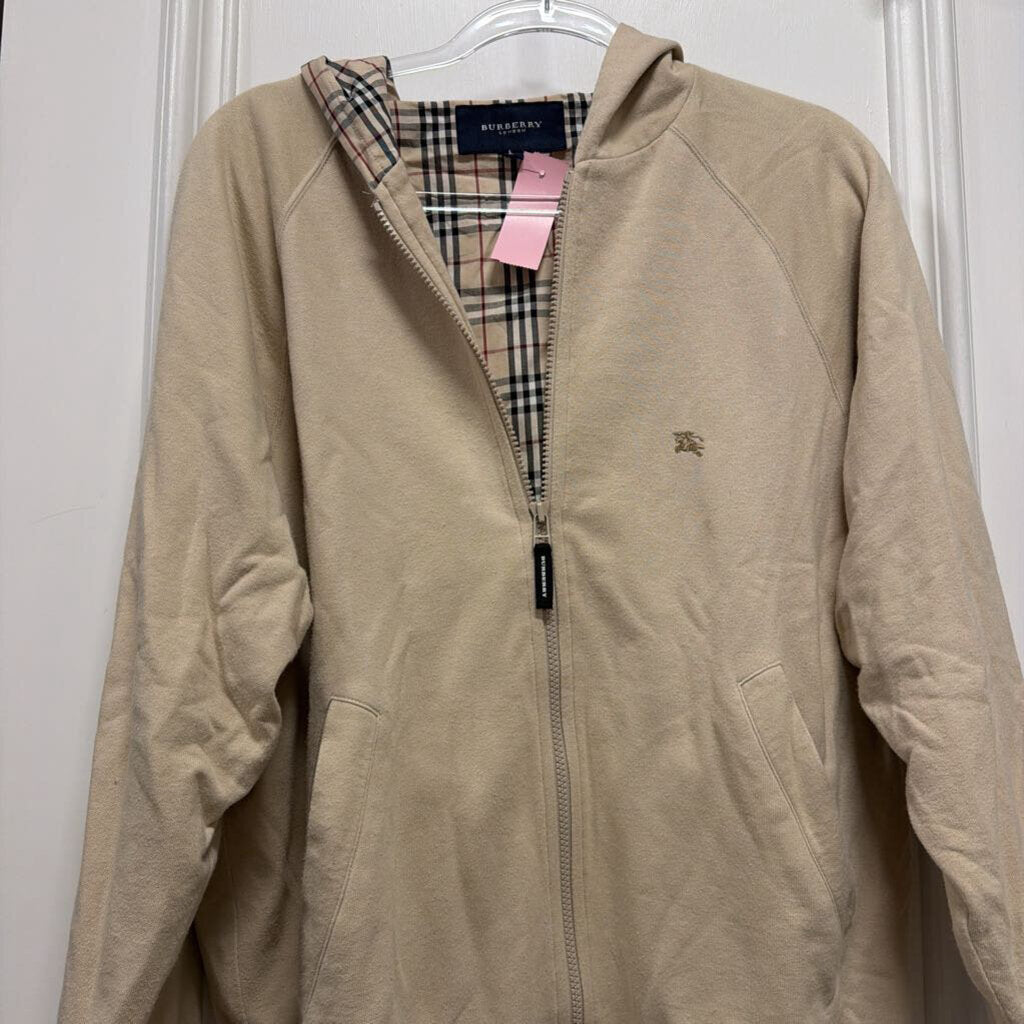 Tan Cotton Zip Hoodie