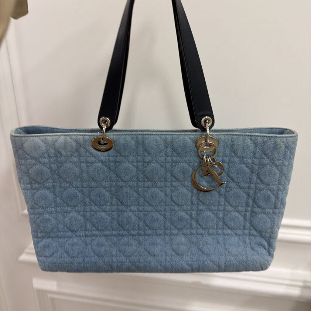 Denim Cannage Tote AS IS