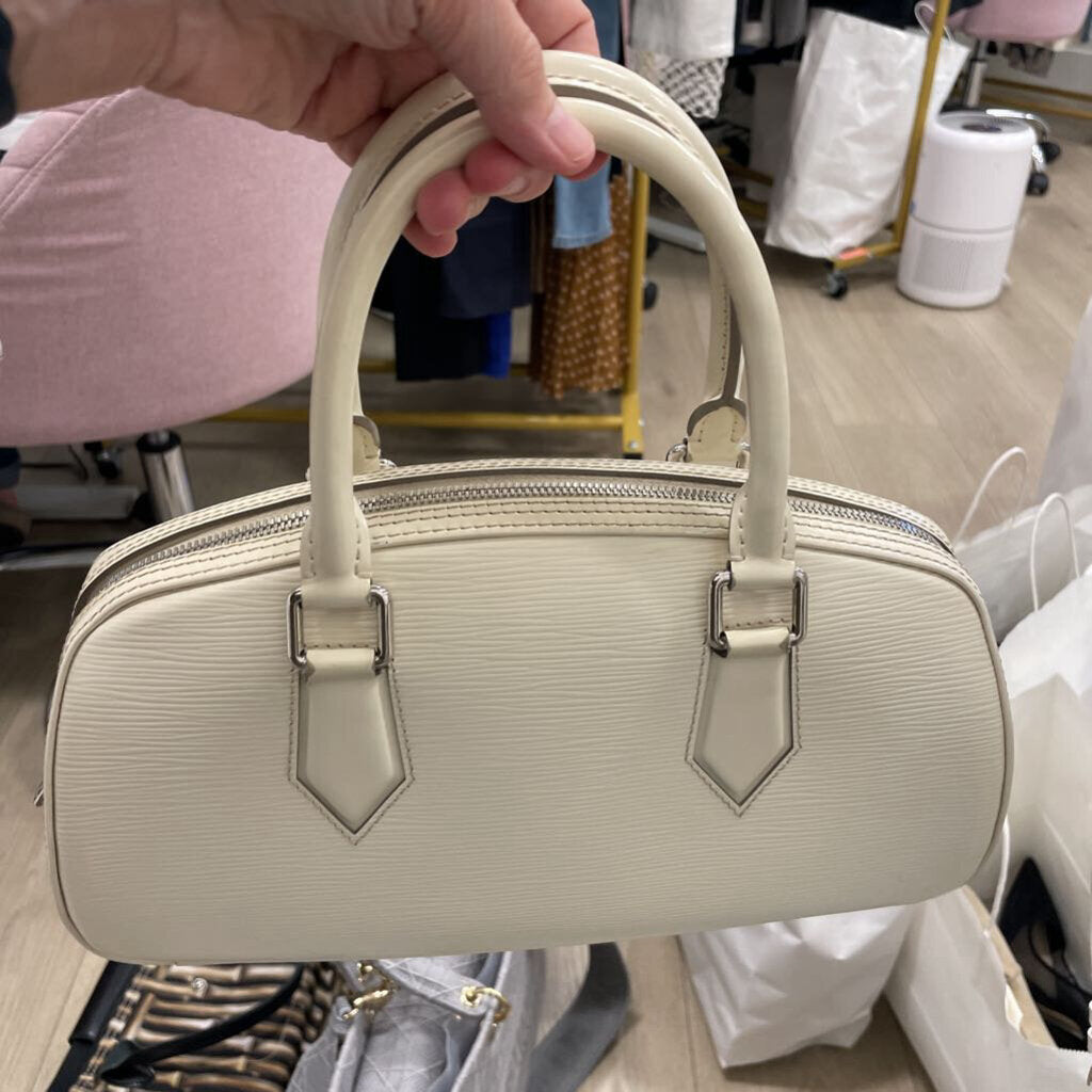 Ivory Epi Leather Jasmin Top-Handle Bag (corner wear)
