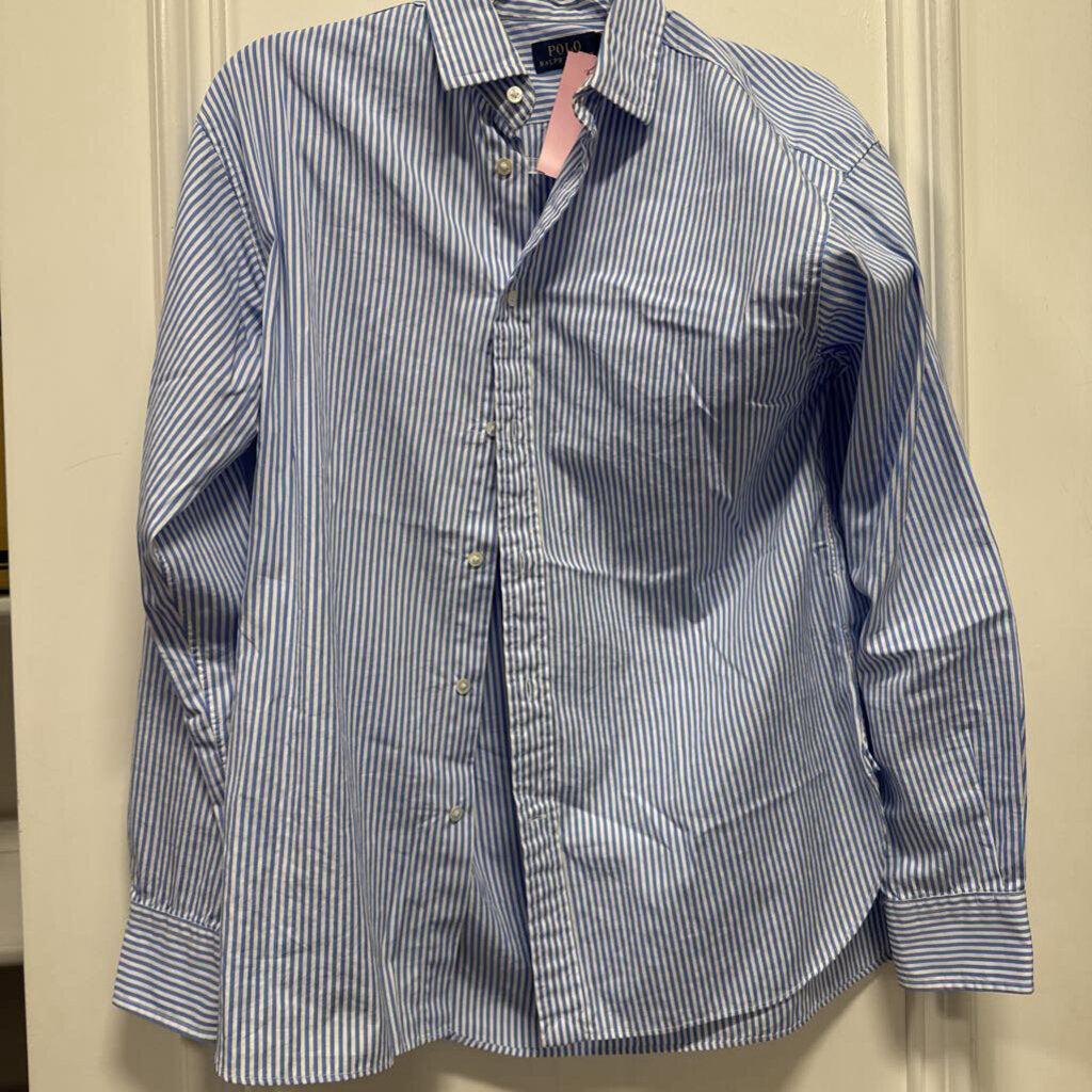 Blue/White Cotton Striped Shirt