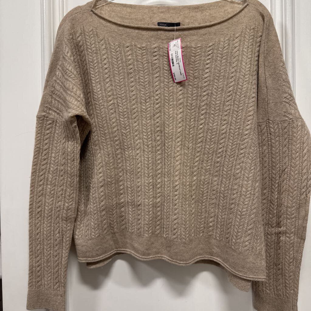 Beige Yak/Wool Cable Knit Sweater