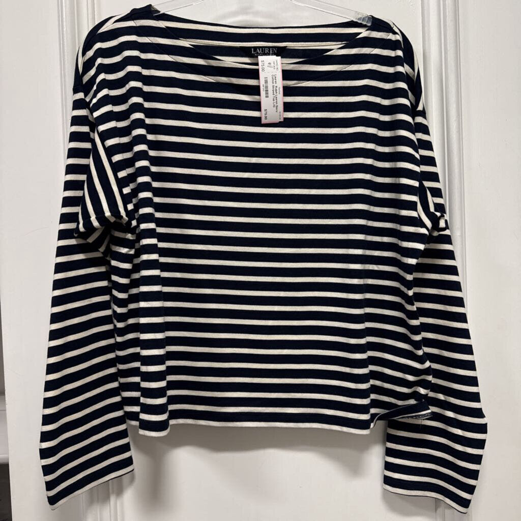 Navy Cotton Striped Top