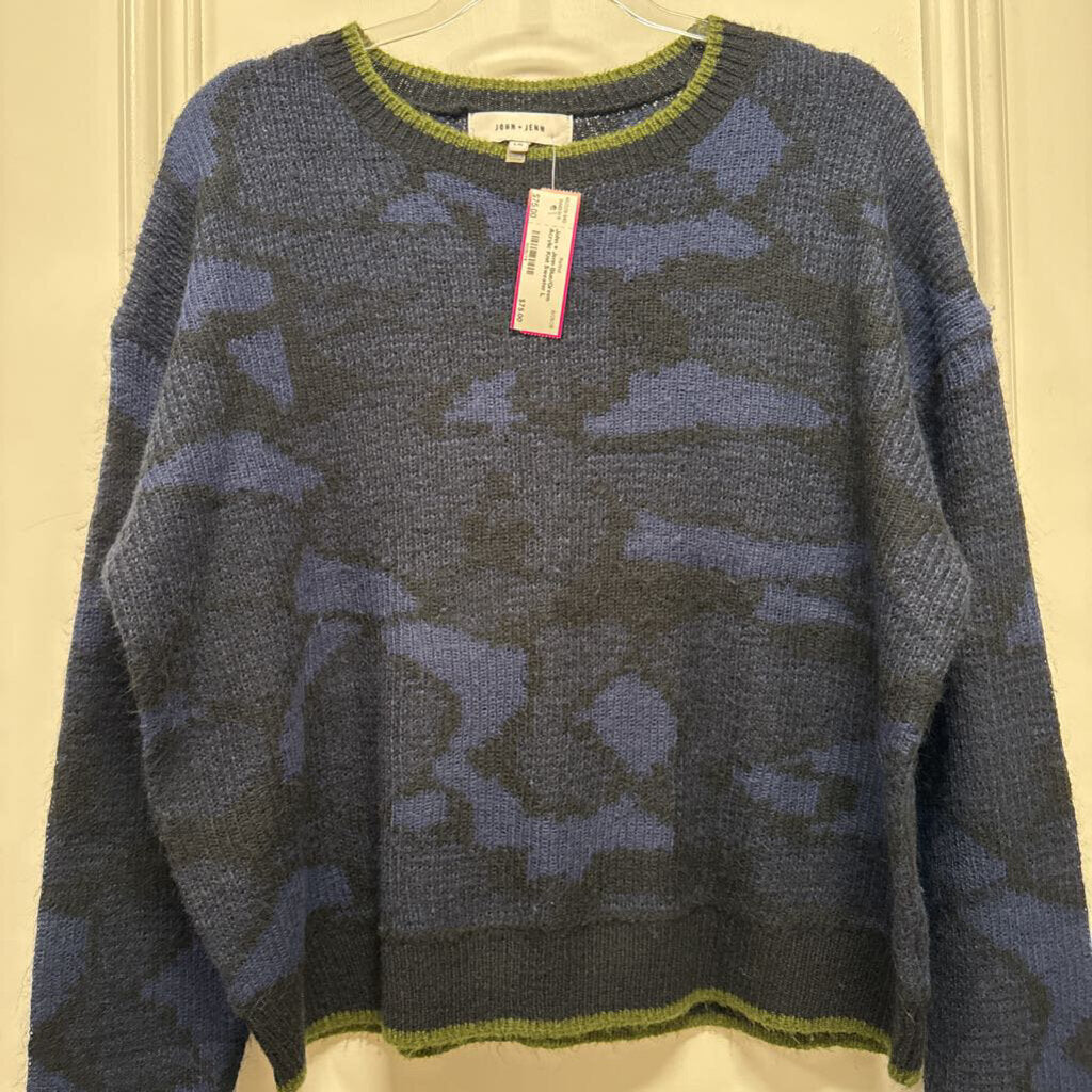 Blue/Green Acrylic Knit Sweater