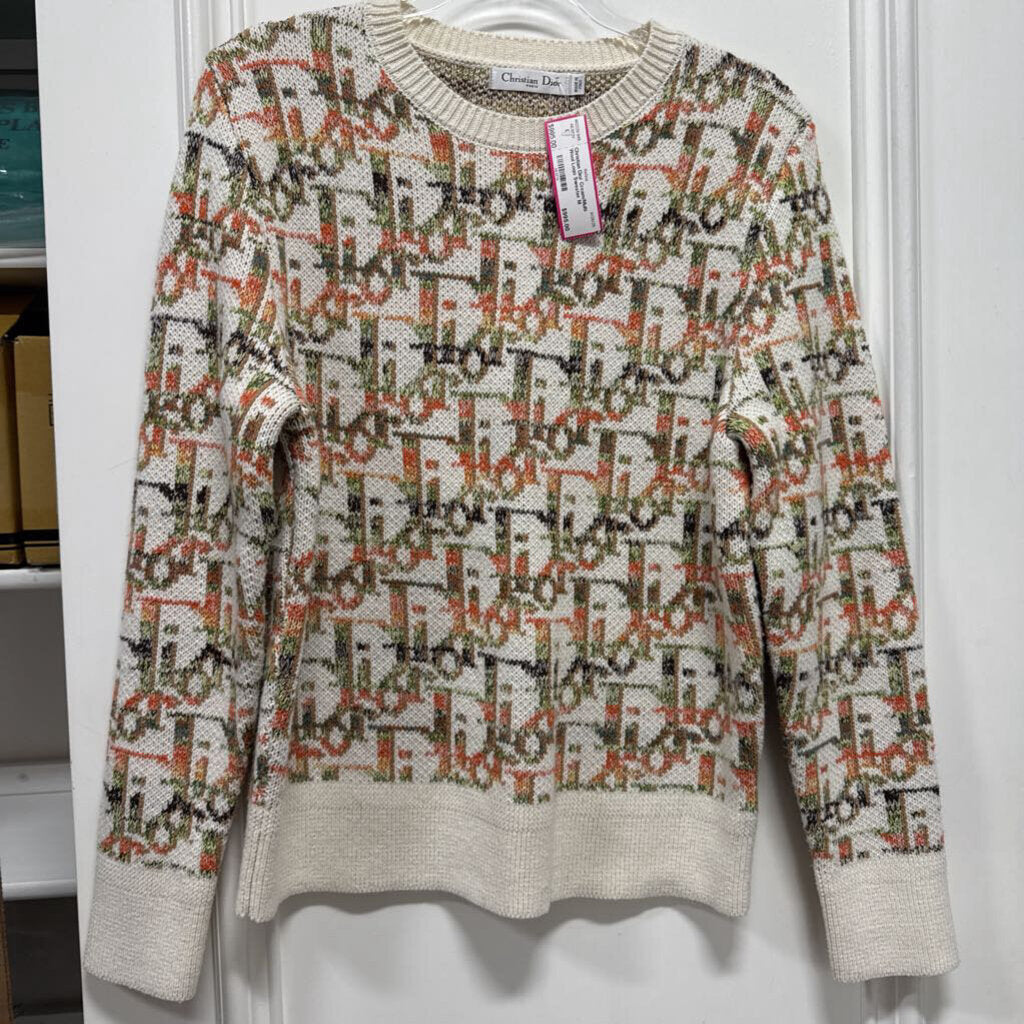 Cream/Multi Wool Logo Sweater