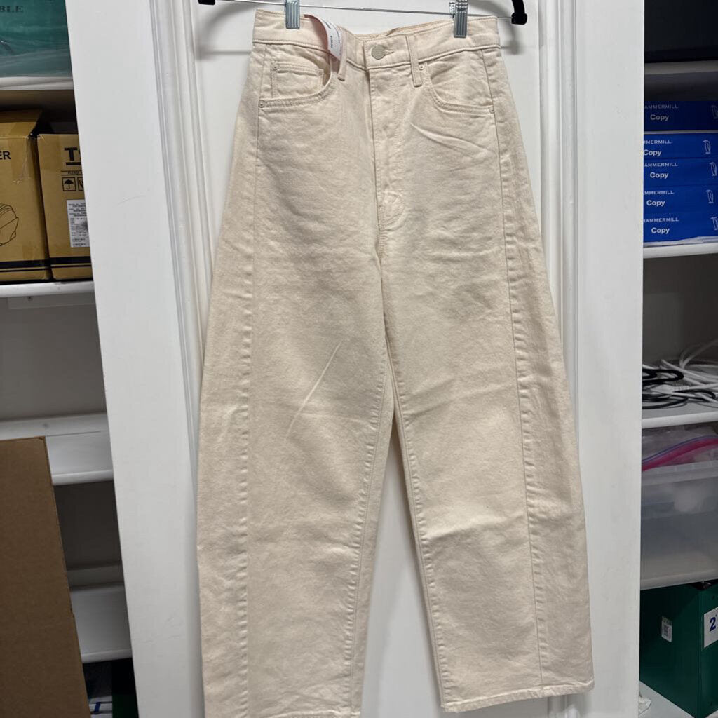 Cream Barrel Leg Jeans
