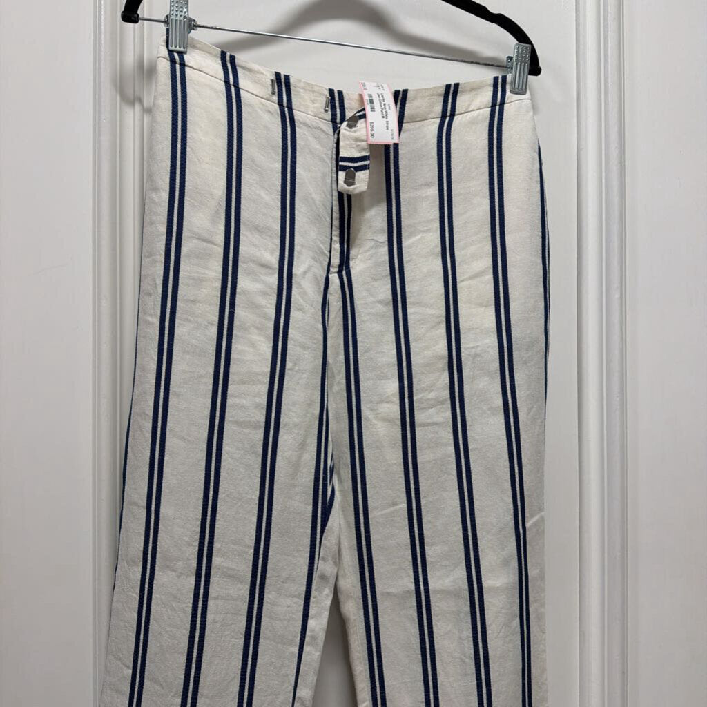 Navy/White Stripe Linen Cotton Pant