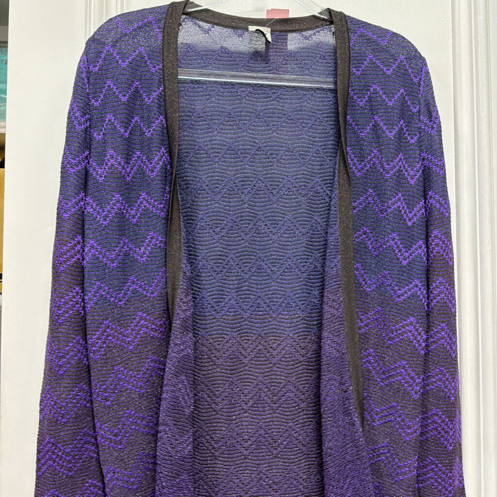 Pruple/Brown Stripe Polyamide Cardigan