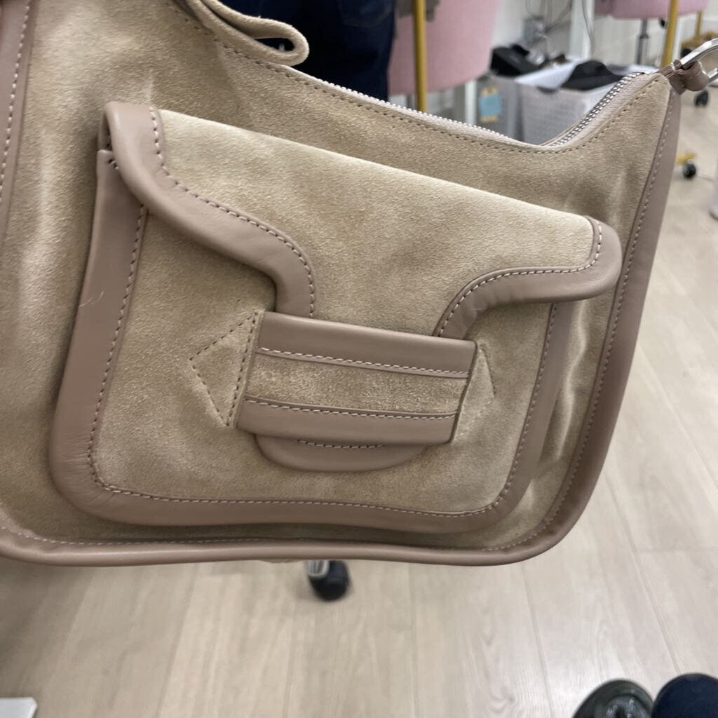 Beige Suede Alpha Day Bag (est 895)