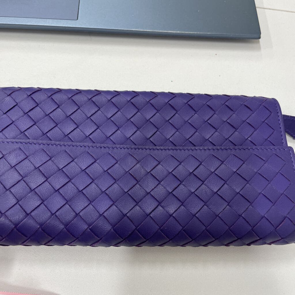 Purple Intrecciato Weave Wallet
