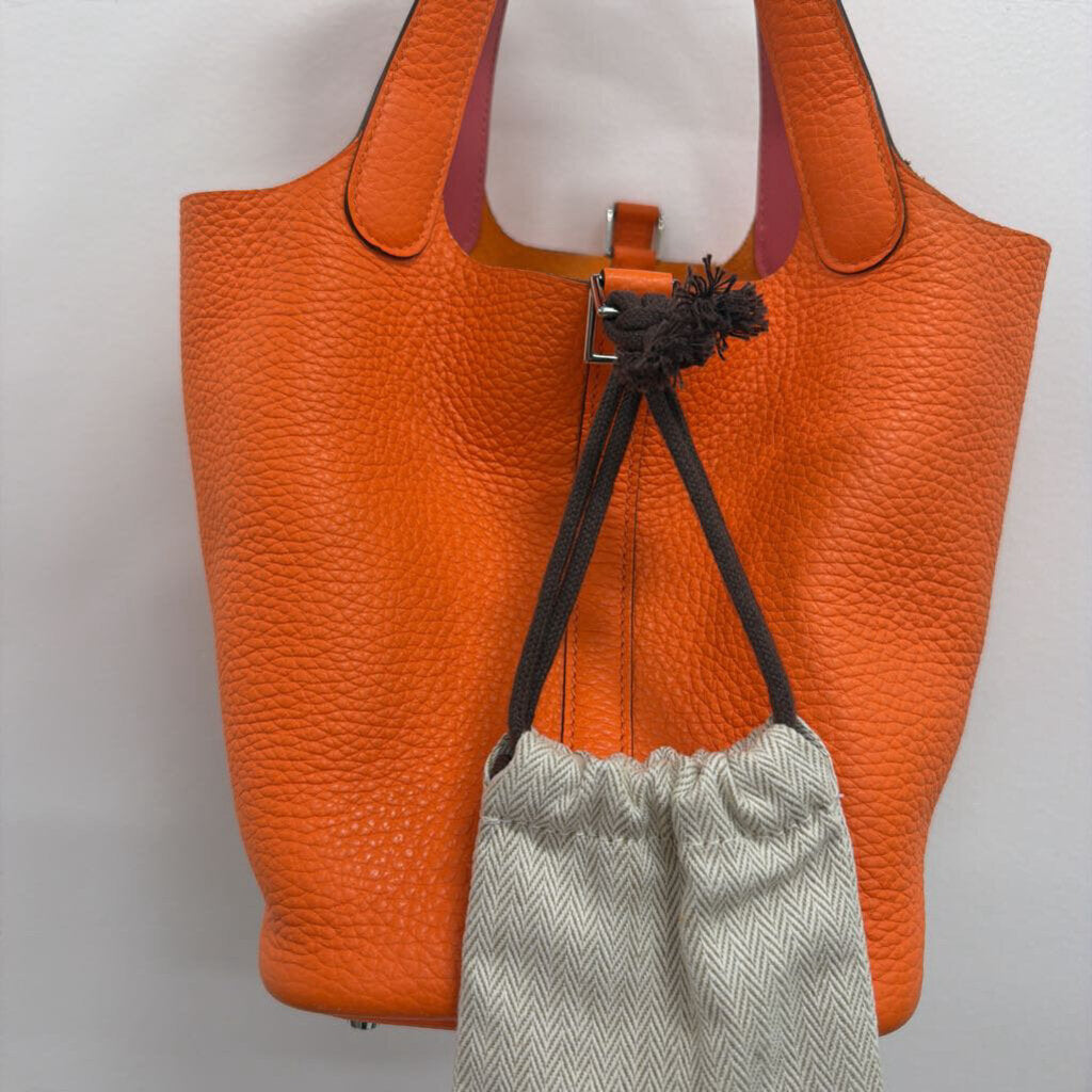 2024 Orange Clemence Leather Picotin 18