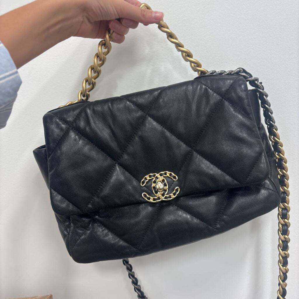 Black Leather 19 Large Bag